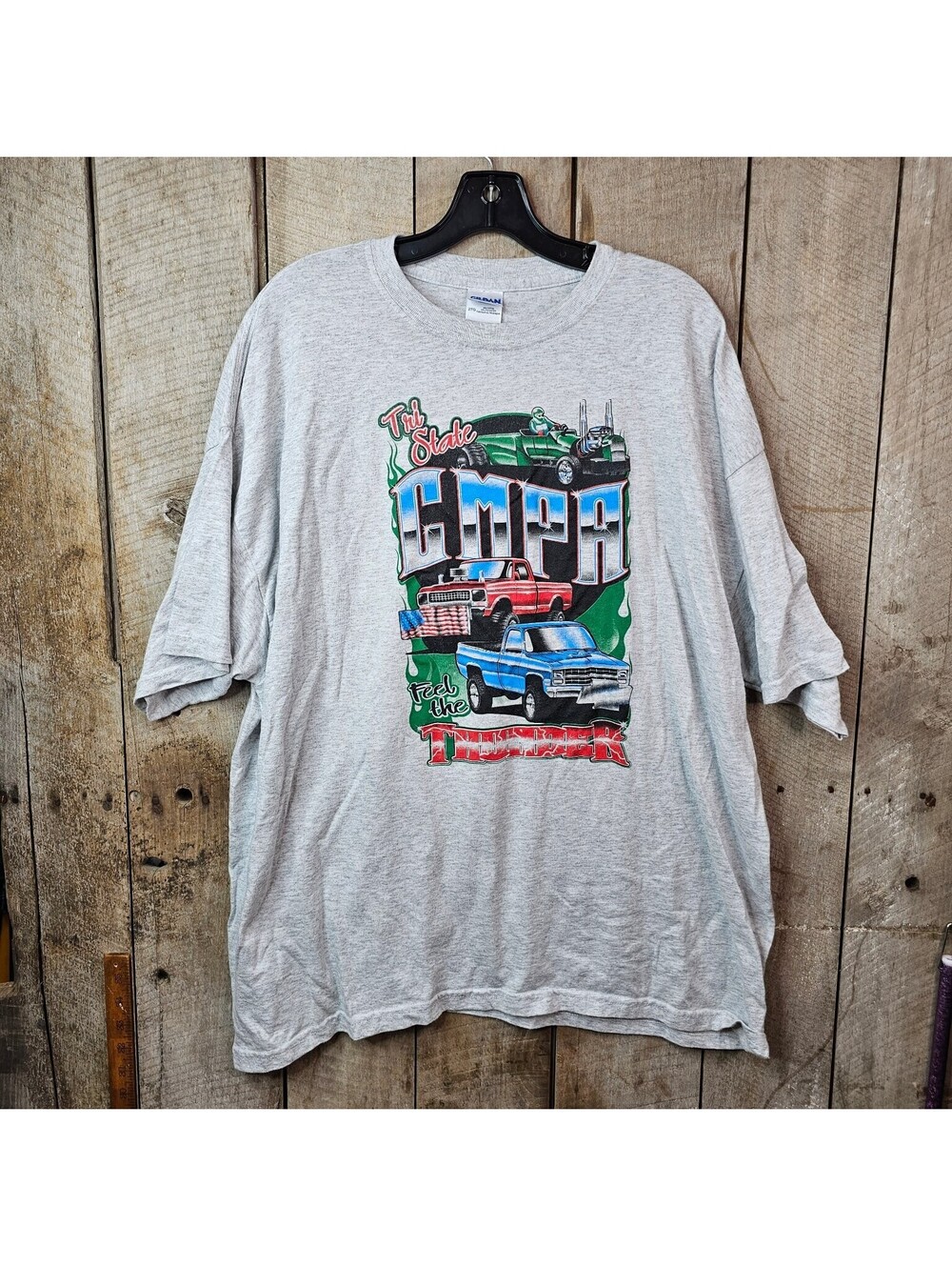 Vintage Tri State GMPA Feel The Thunder Car Truck Dragster T-Shirt Men's 2XL